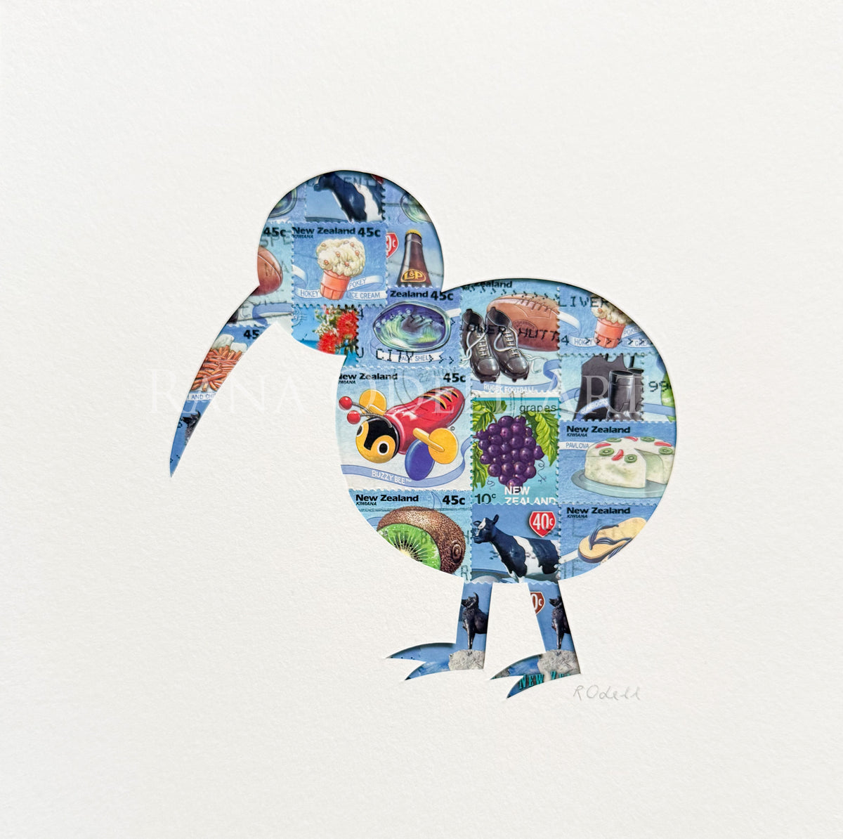 Kiwi-ana, 8x8 inches