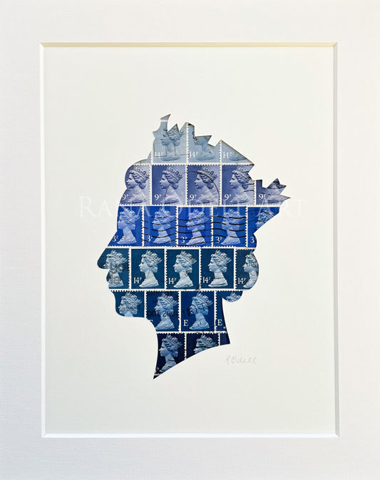 QEII - blue/purple, 8x10 inches