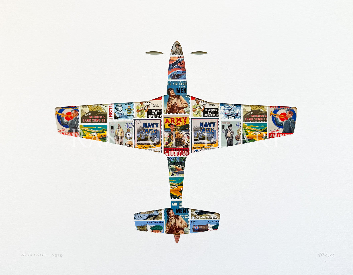Mustang P-51D, 11x14 inches
