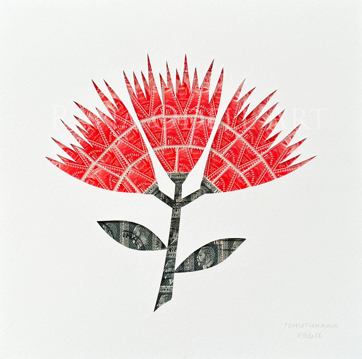 Pohutukawa, 8x8 inches