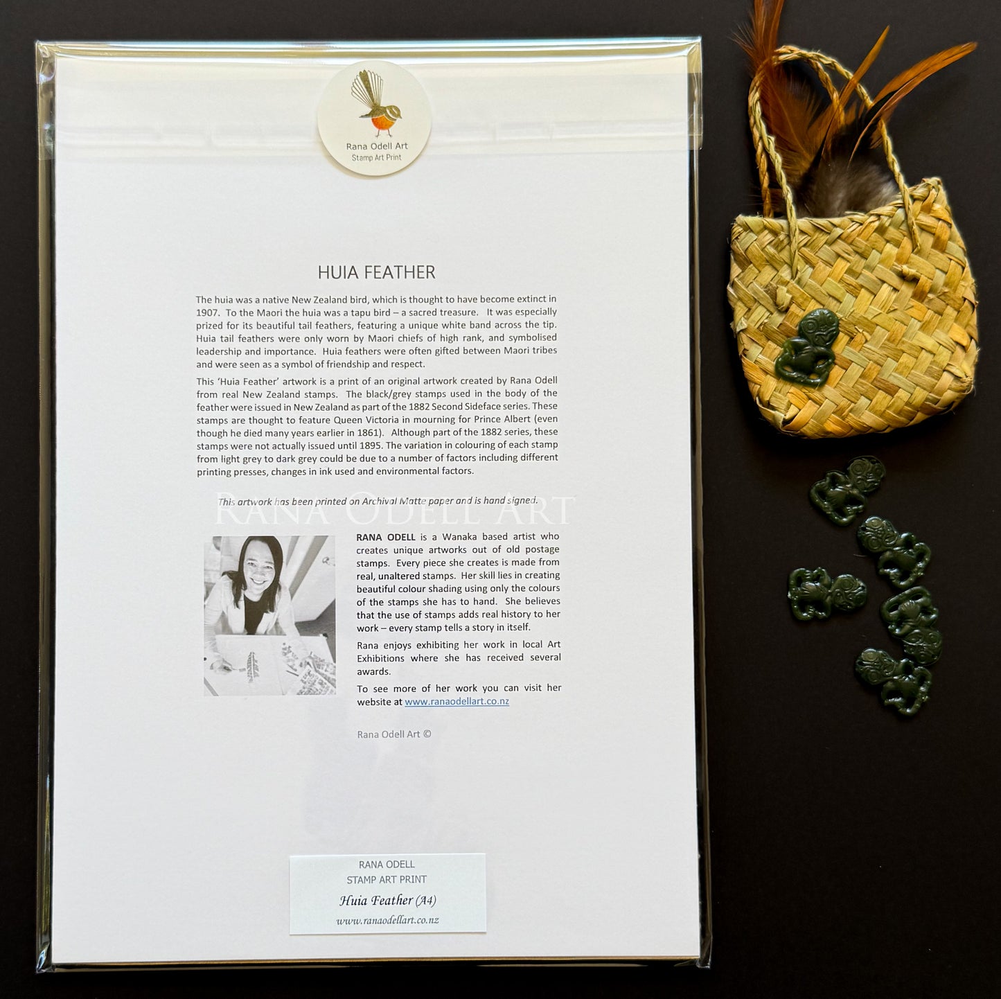 Huia Feather, A4 Print