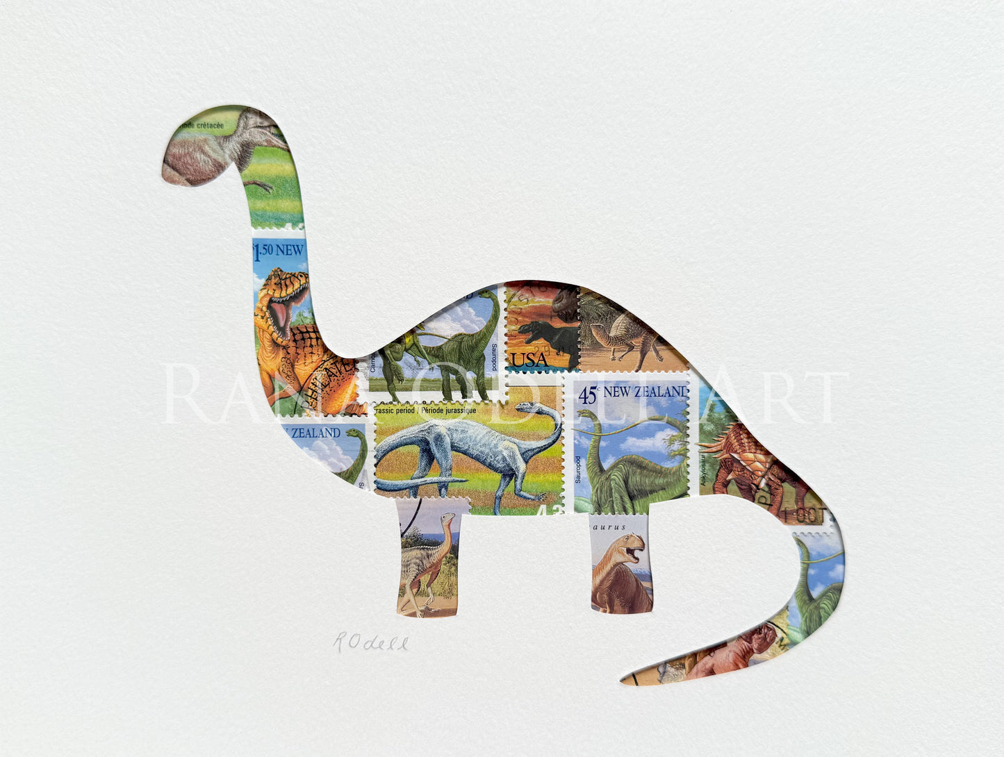 Brontosaurus - dinosaur, 6x8 inches