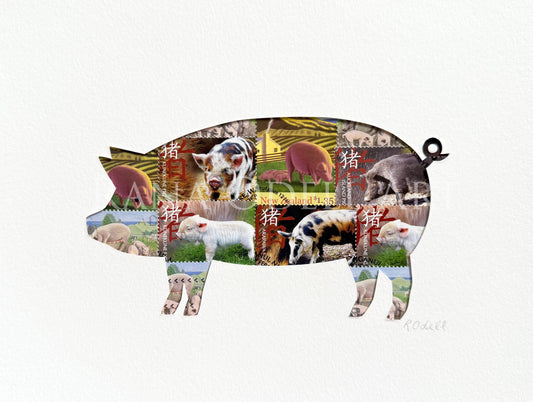 Pig, 6x8 inches