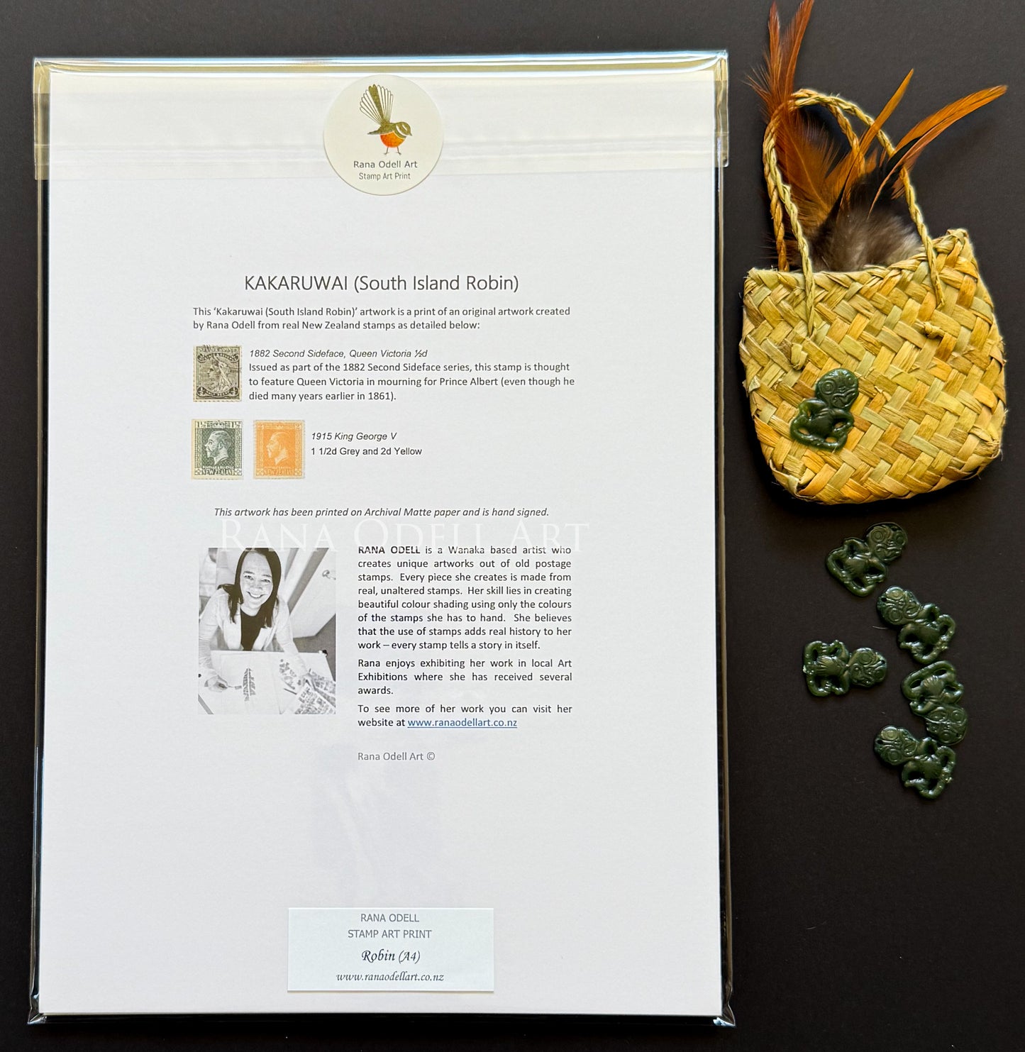 Kakaruwai (South Island Robin), A4 Print