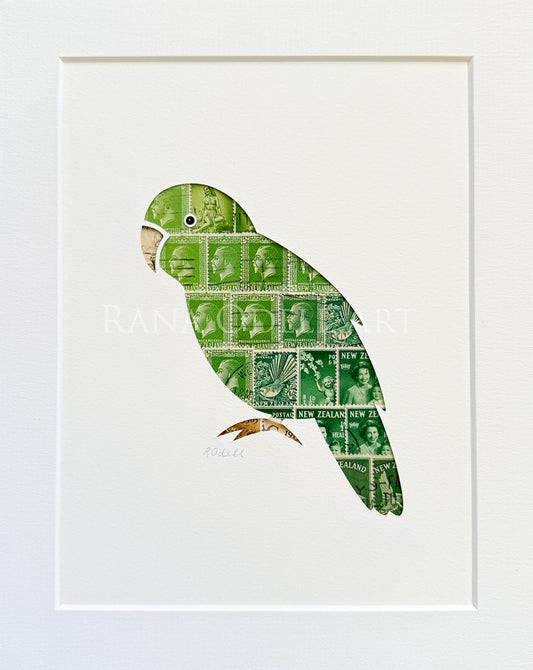 Kakapo, 8x10 inches (small with border)