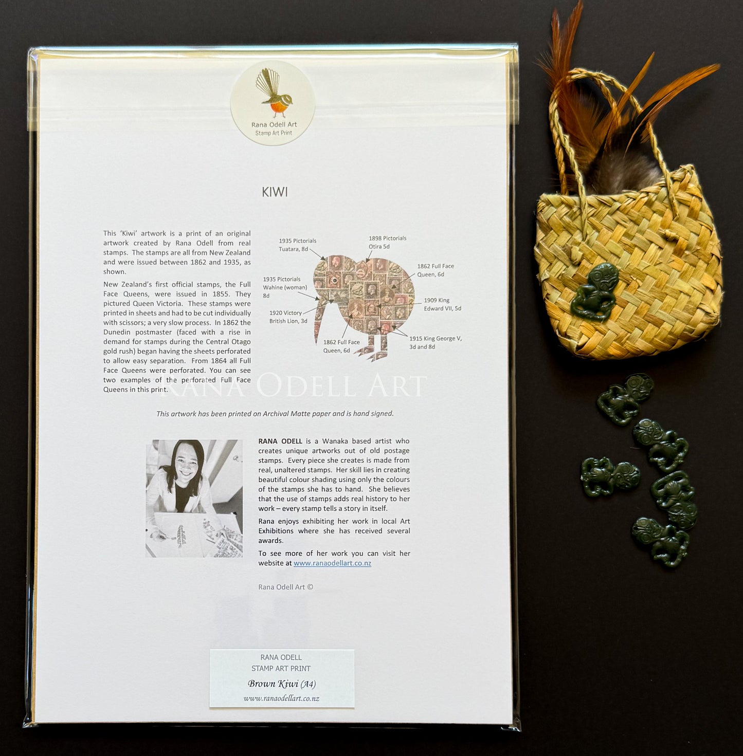 Brown Kiwi, A4 Print