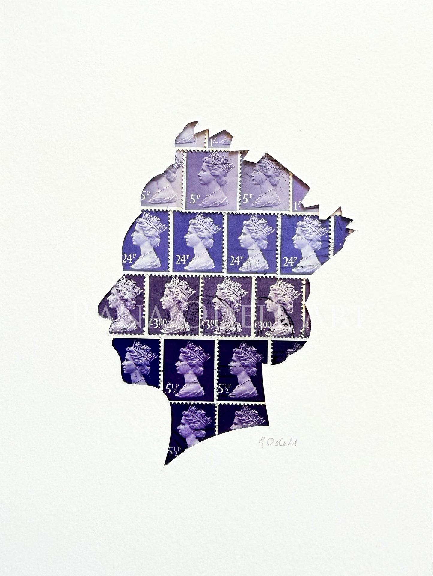 QEII - purple, 6x8 inches