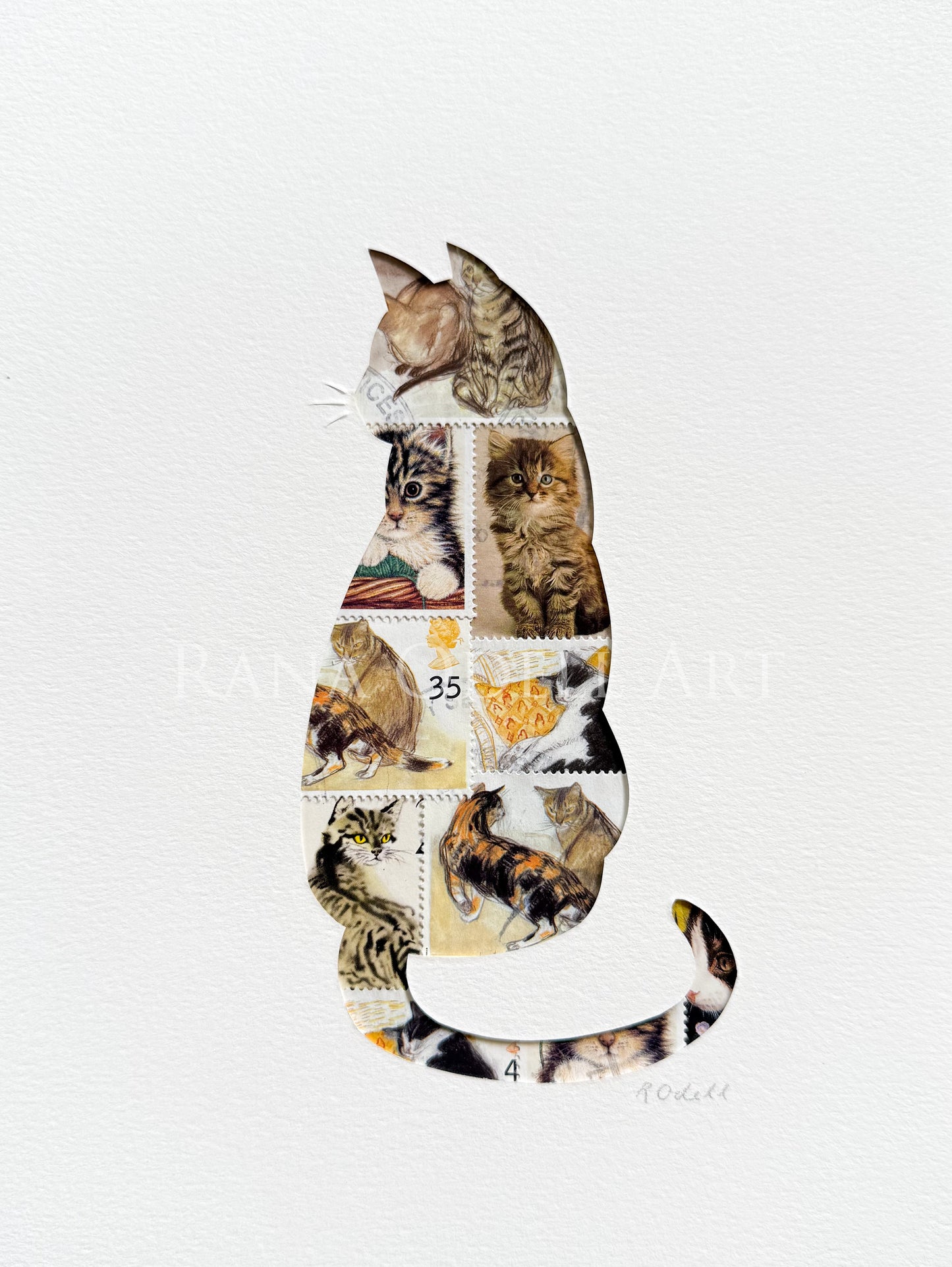 Cat - tabby, 6x8 inches