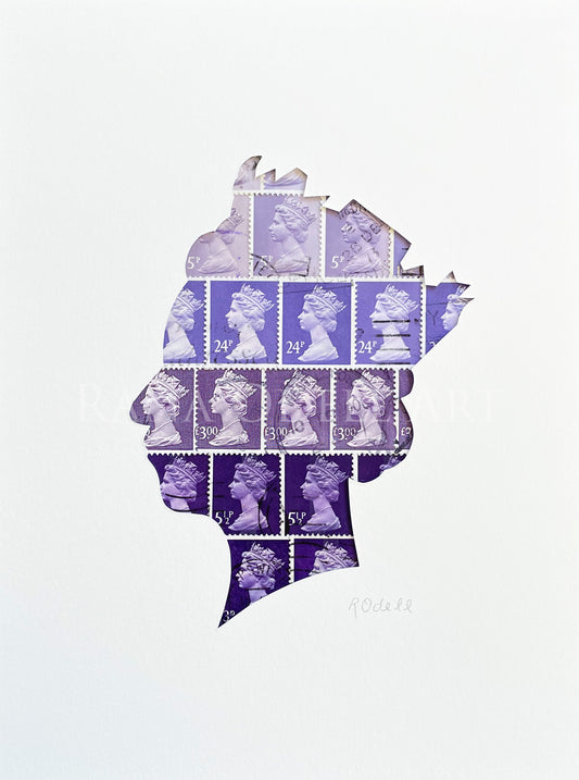 QEII - purple, 6x8 inches