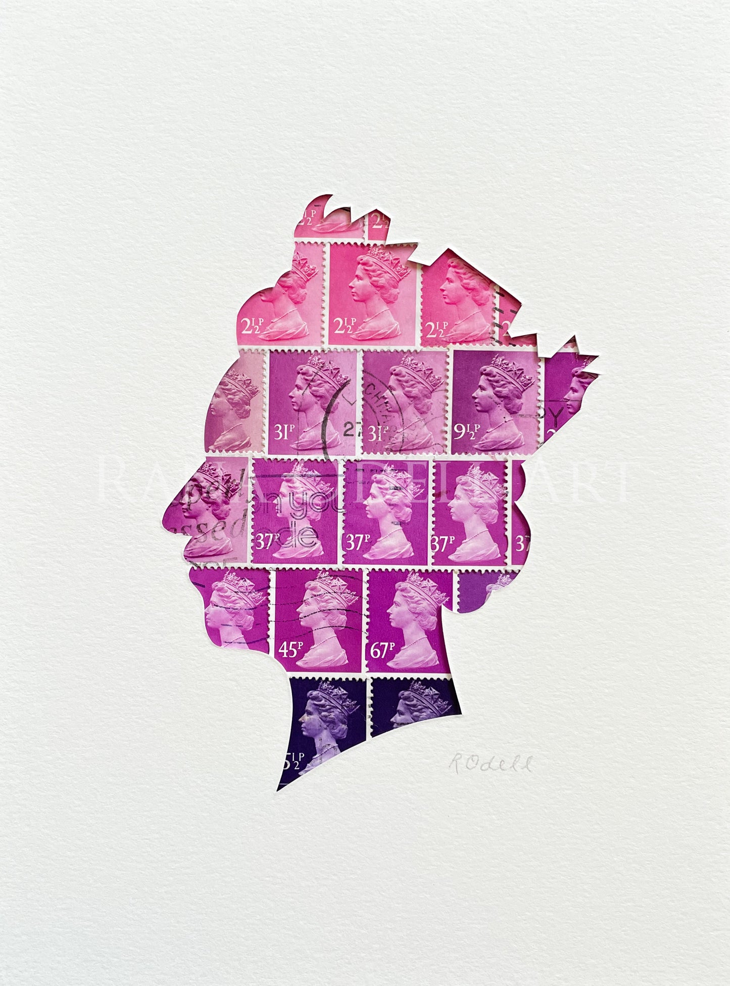 QEII - pink, 6x8 inches
