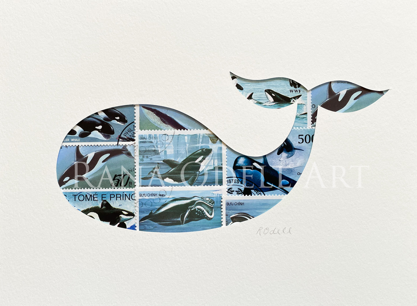 Whale, 6x8 inches