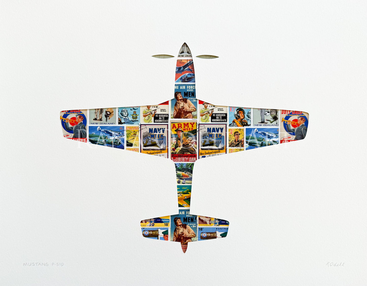 Mustang P-51D, 11x14 inches