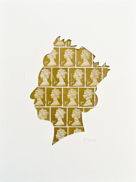 QEII - gold, 6x8 inches