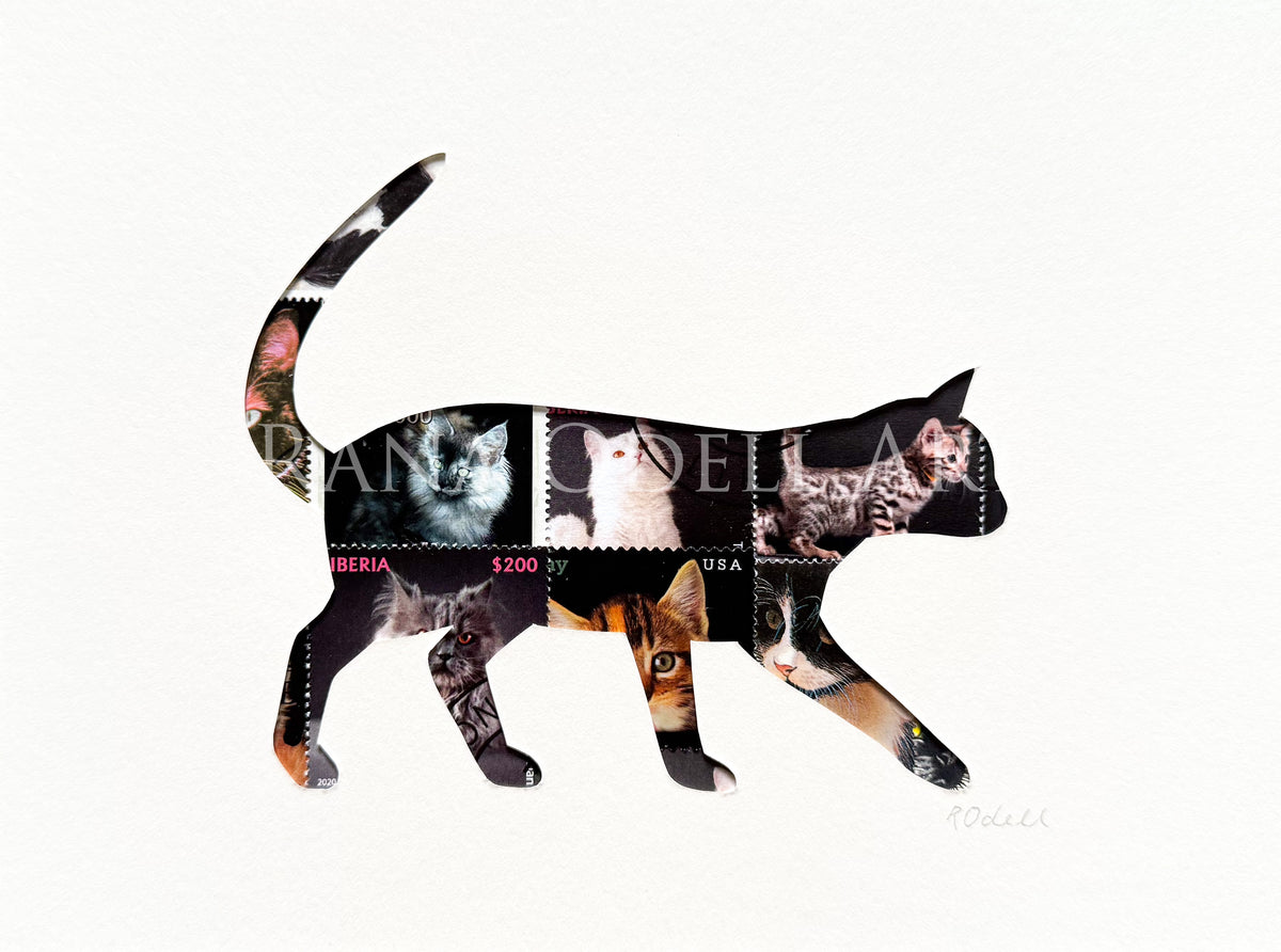 Cat - black, 6x8 inches