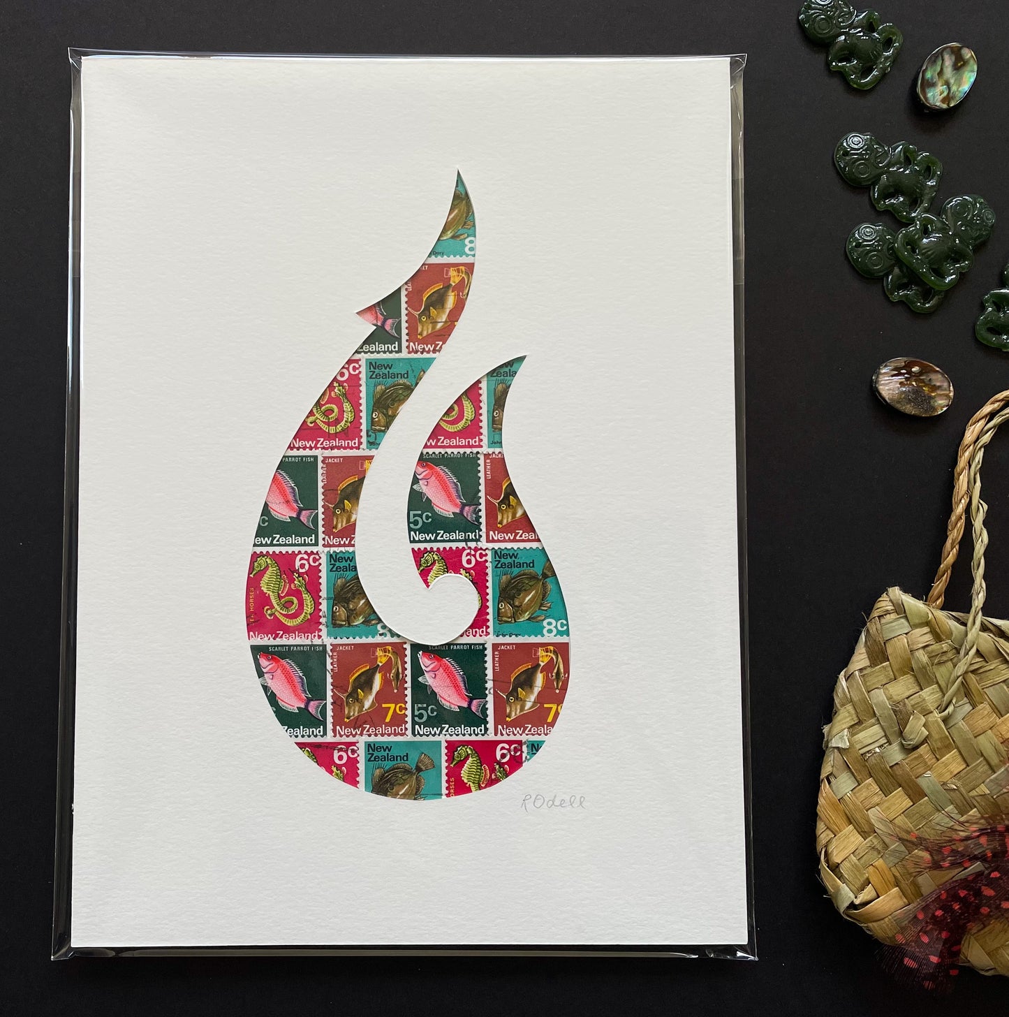Hei Matau - fish hook, 6x8 inches