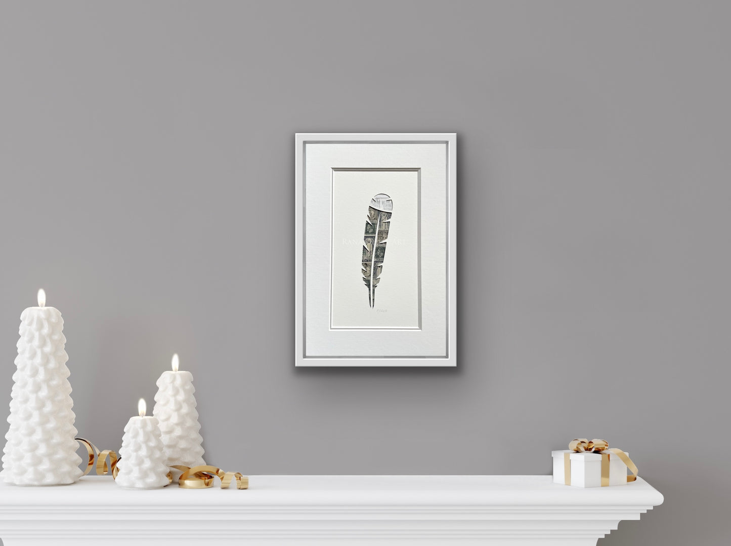 Huia Feather, 8x12 inches