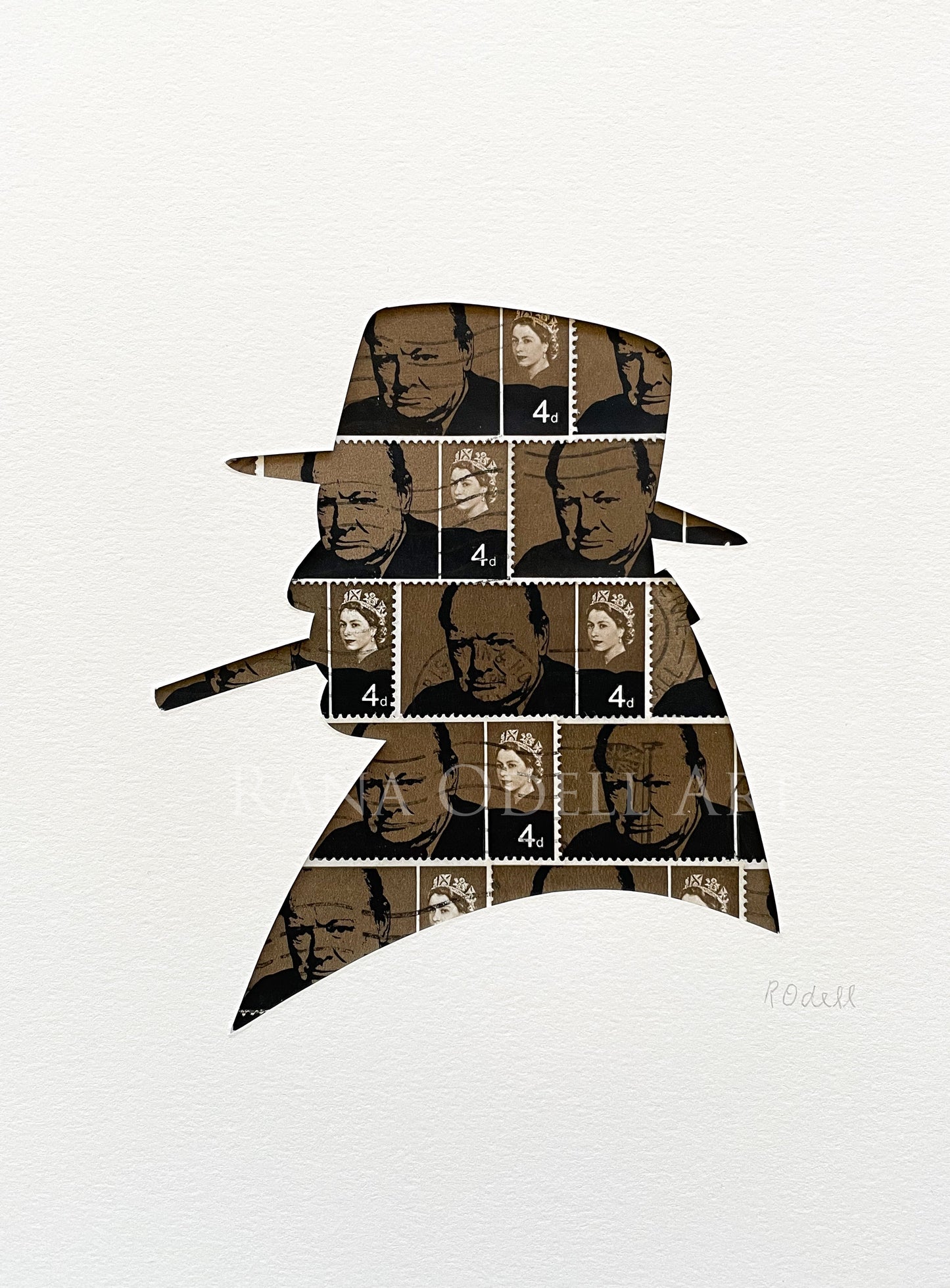 Churchill - UK stamps, 6x8 inches