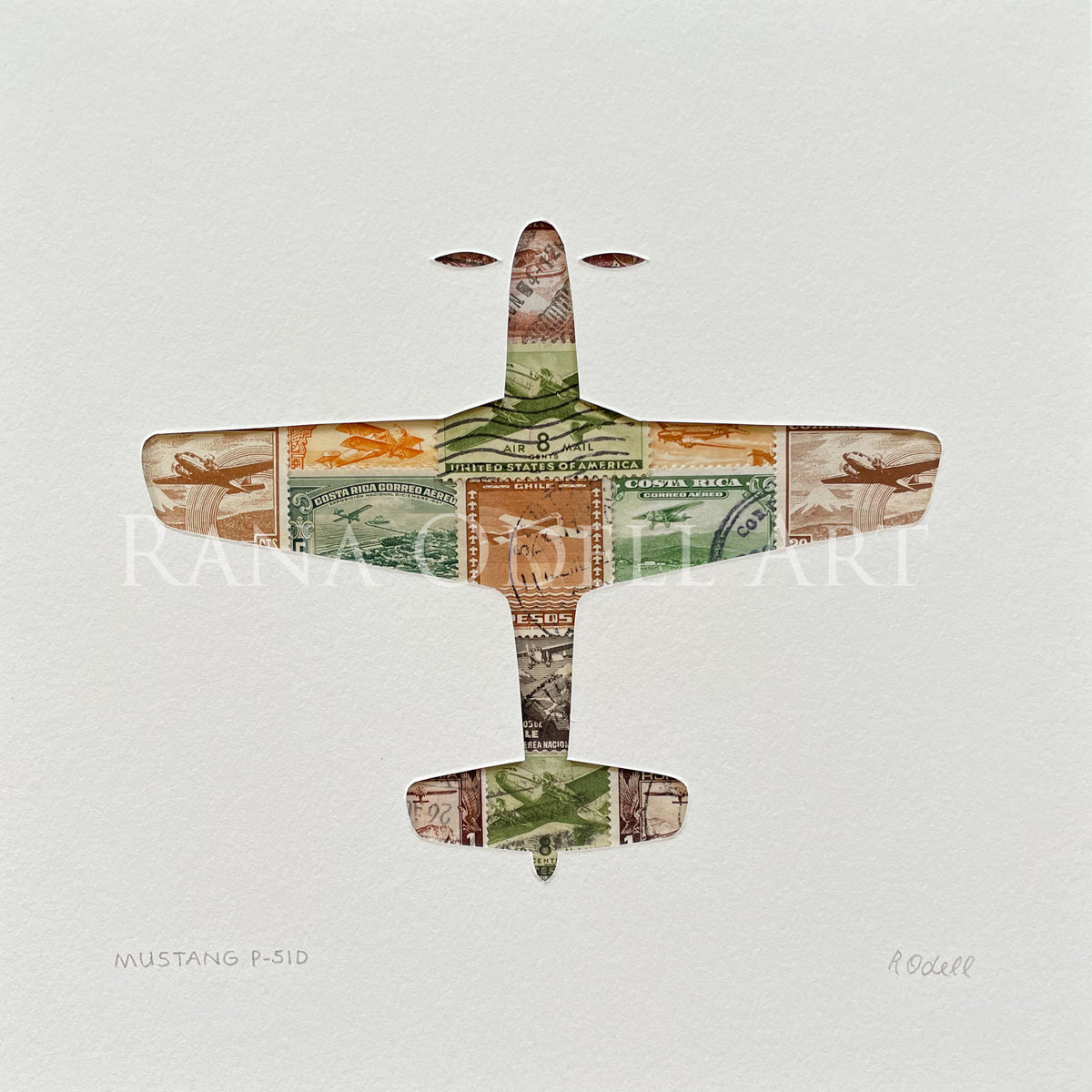 Mustang P-51D, 8x8 inches