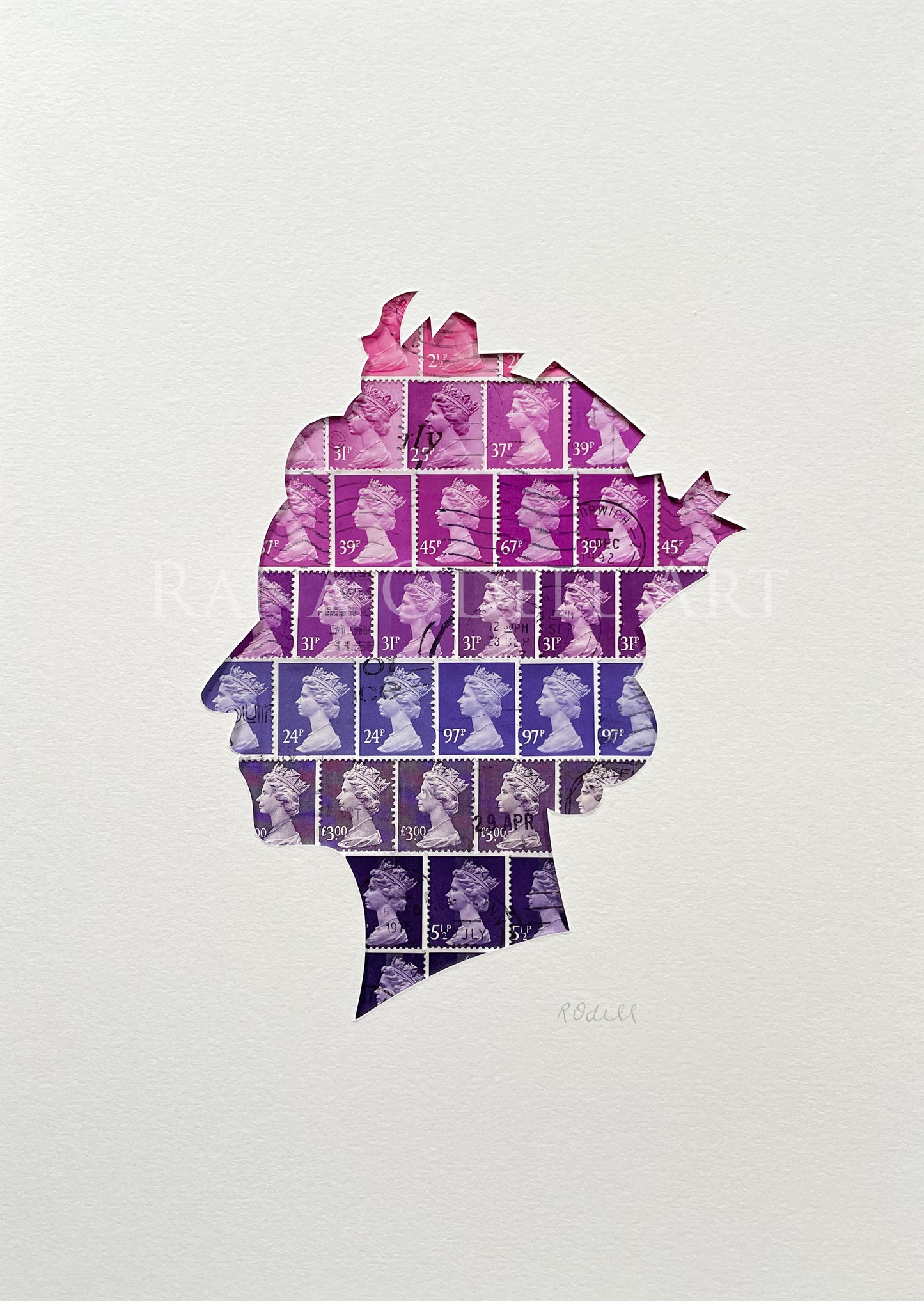 QEII - pink/purple, A4