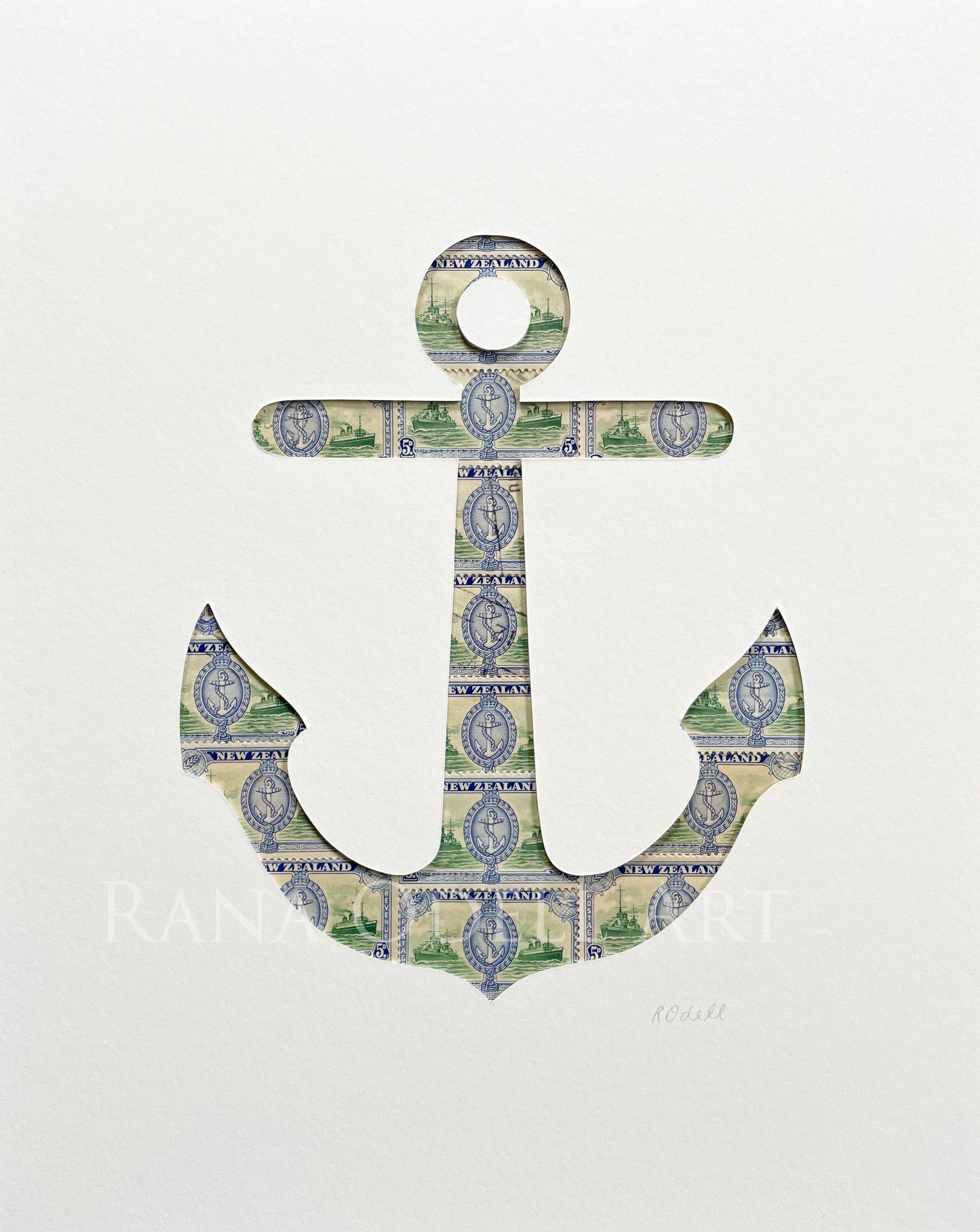 Navy Anchor, 8x10 inches