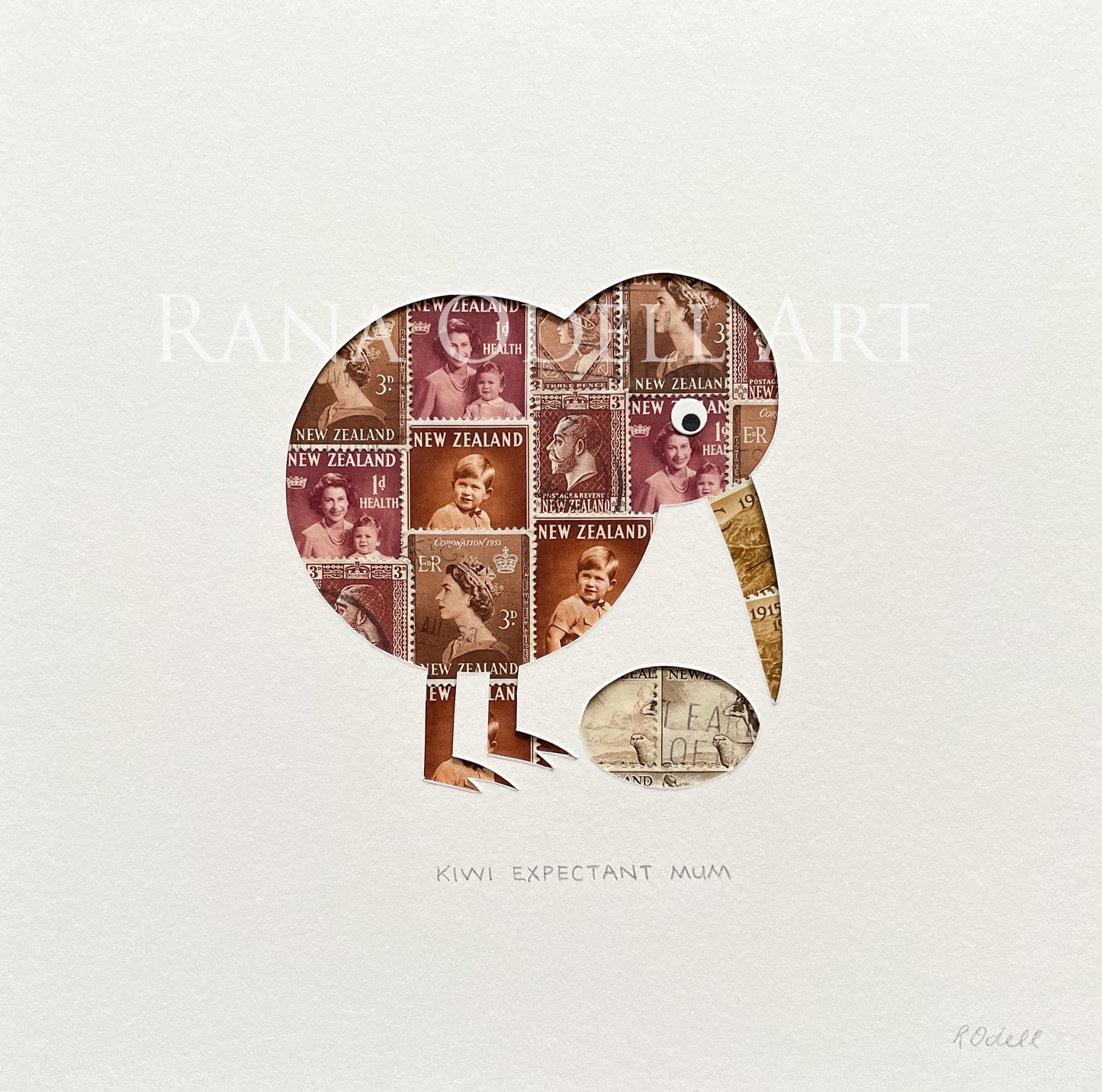 Kiwi Expectant Mum, 8x8 inches