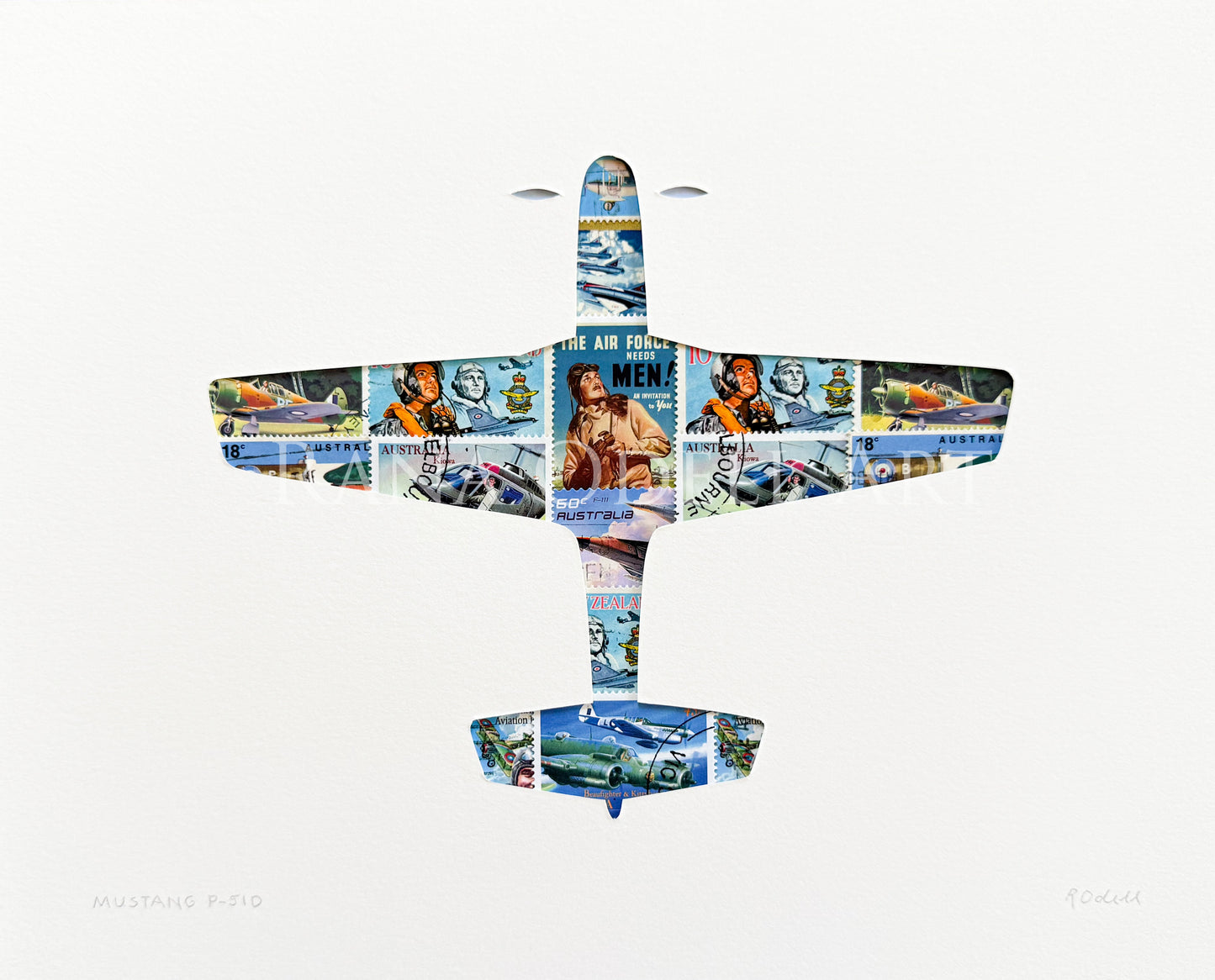 Mustang P-51D, 8x10 inches