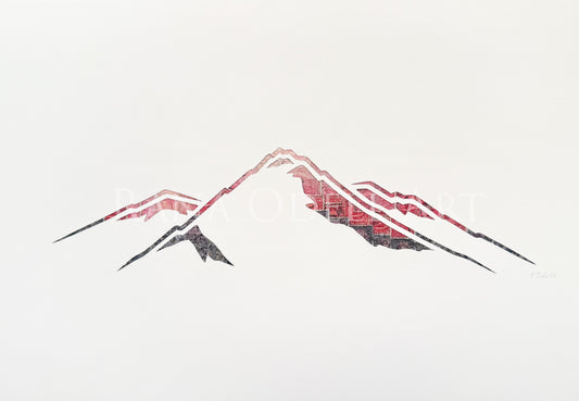 Mountain Range, A4 Print