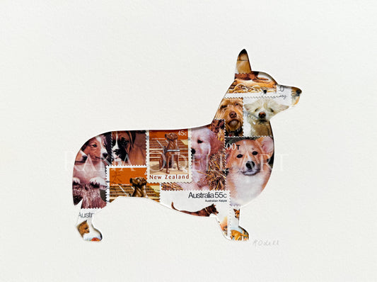 Corgi, dog stamps, 6x8 inches