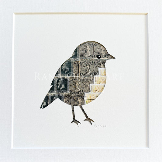 Kakaruwai (South Island Robin), 8x8 inches