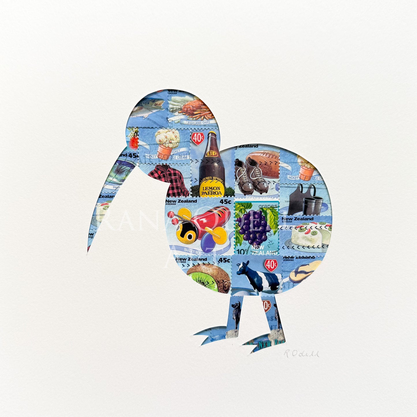 Kiwi-ana, 8x8 inches