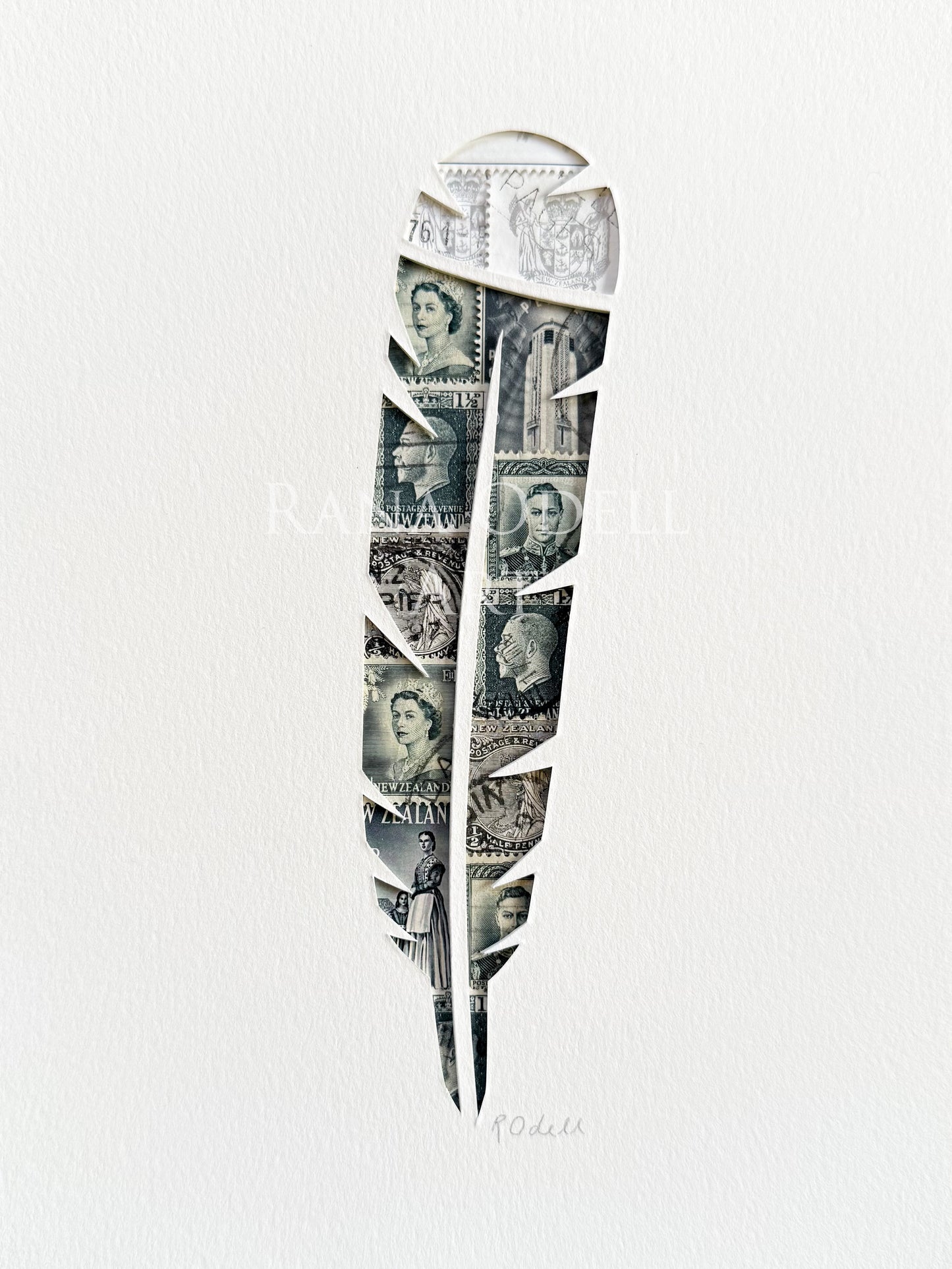 Huia Feather, 6x8 inches