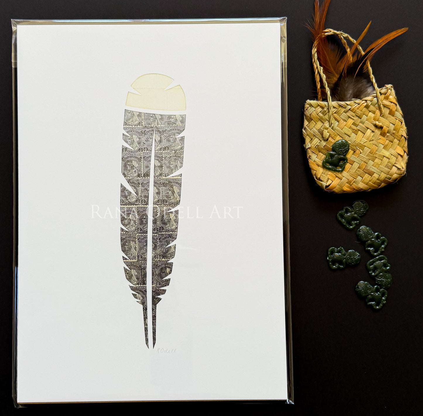 Huia Feather, A4 Print