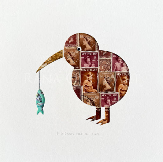 Kiwi Big Game Fishing, 8x8 inches